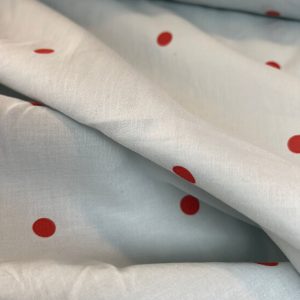 Popeline Azul claro com bola vermelha