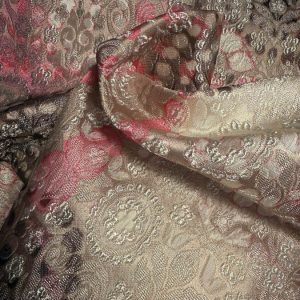 Brocado Rosa e Castanho