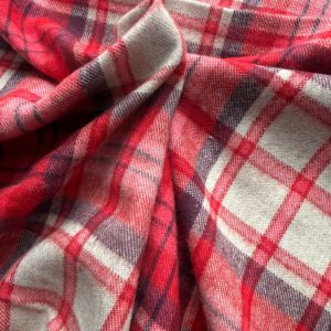 Flanela Estampada Xadrez Rosa e Branco