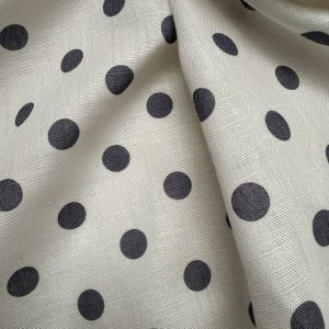 Linho Estampado Bolas Cinza