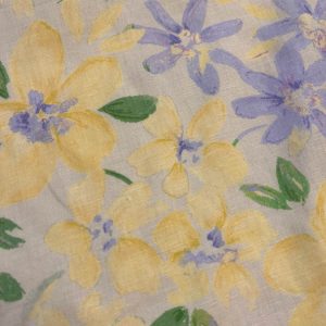 Linho Estampado Flores Lilás