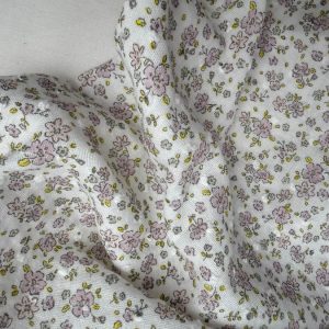 Mousseline Plumeti Flores Rosa